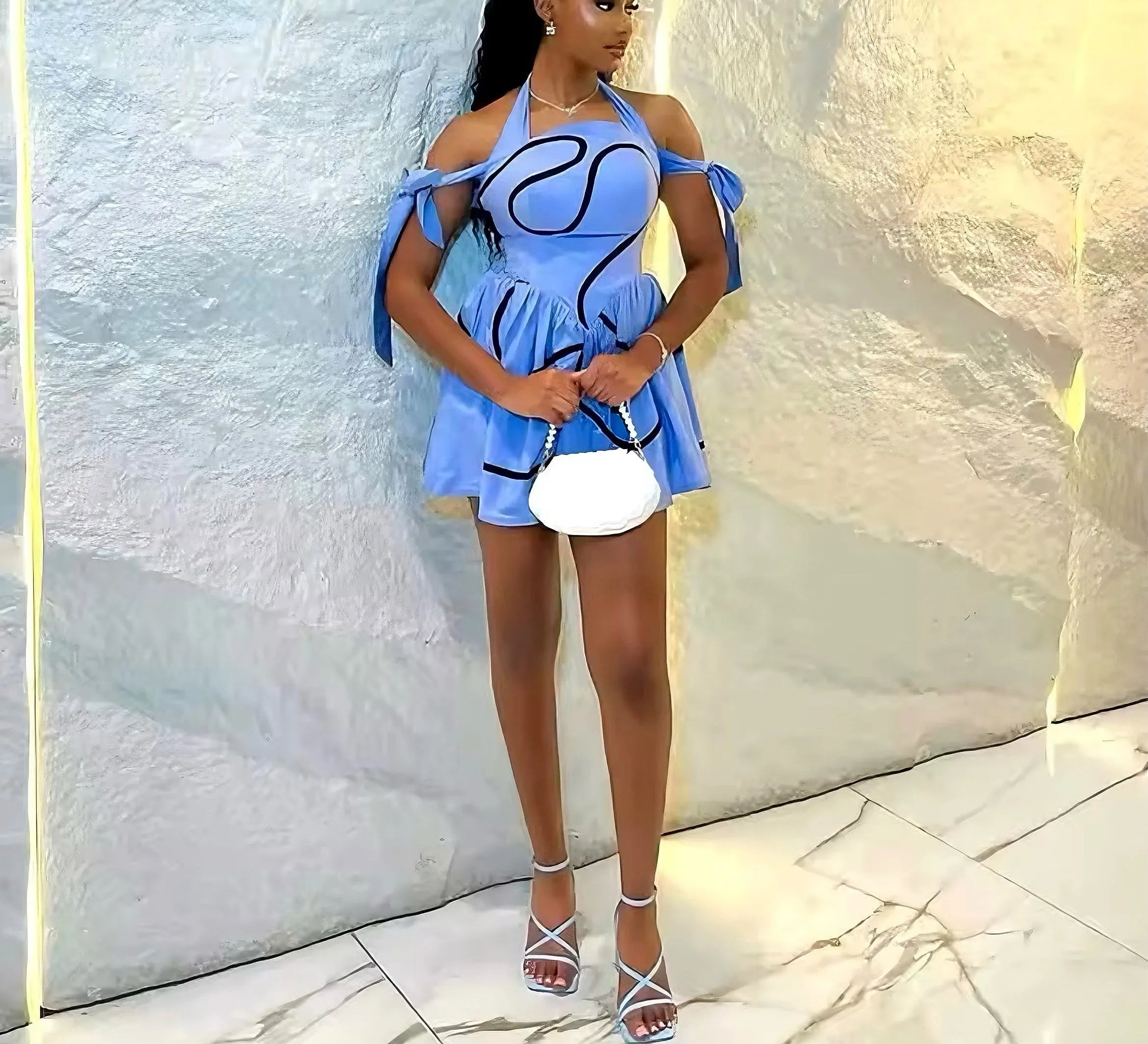 Ribbon Cutout Mini Dress