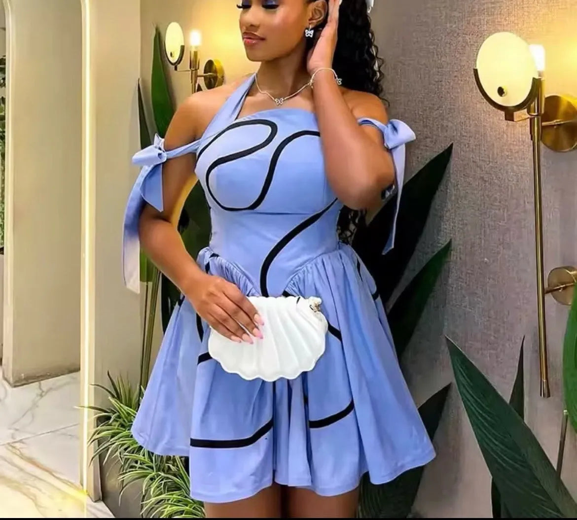 Ribbon Cutout Mini Dress