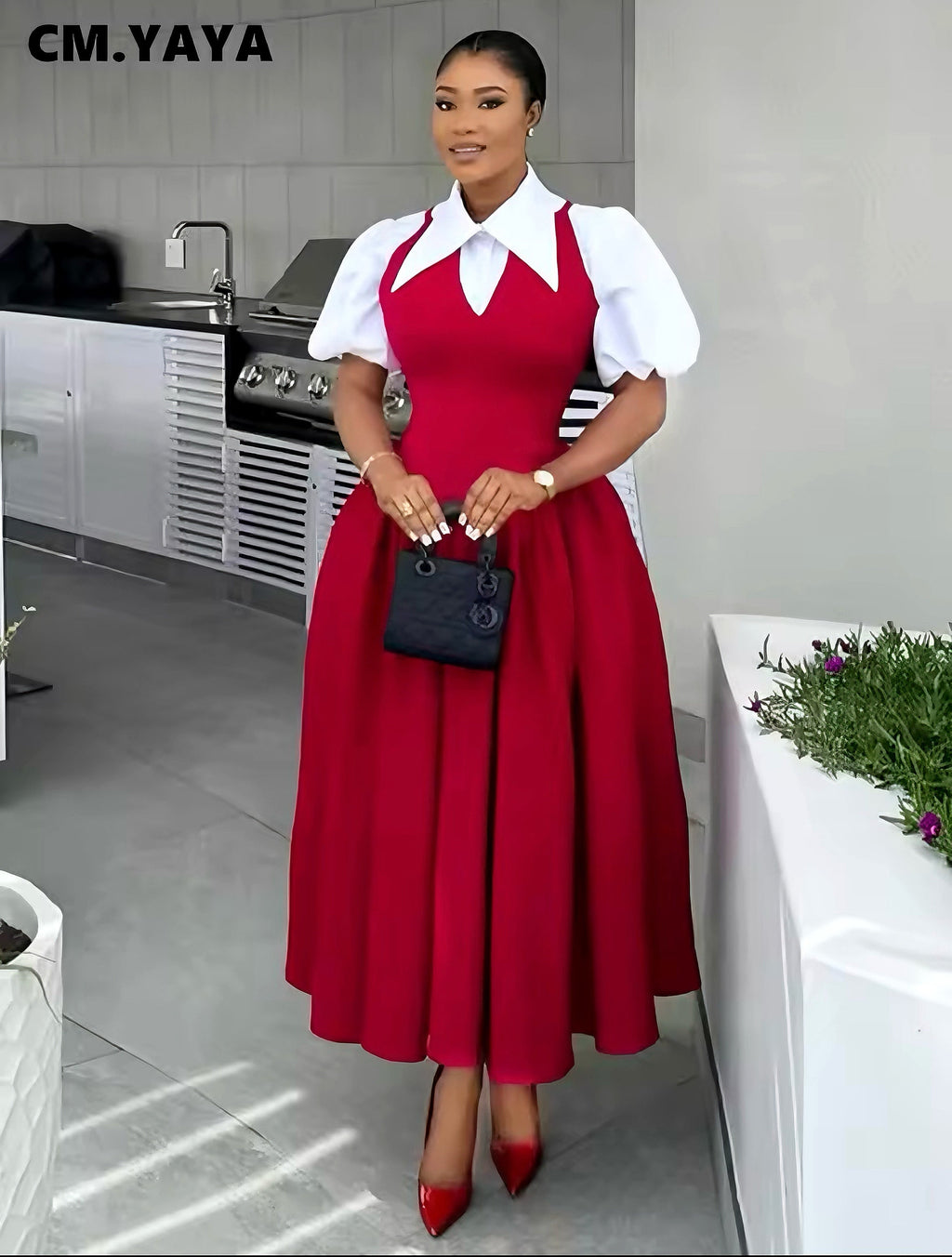 Red Elegance Pinafore
