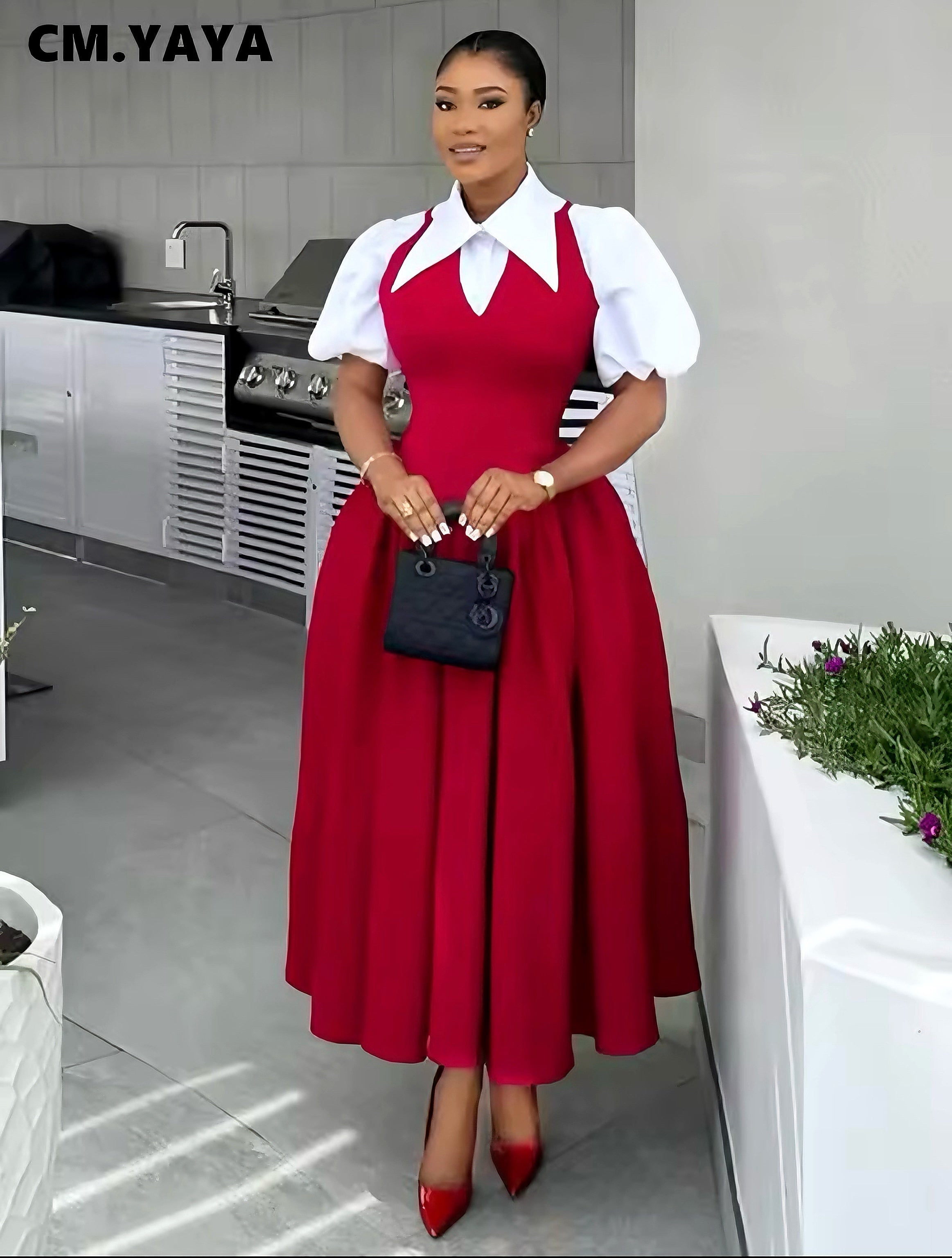 Red Elegance Pinafore