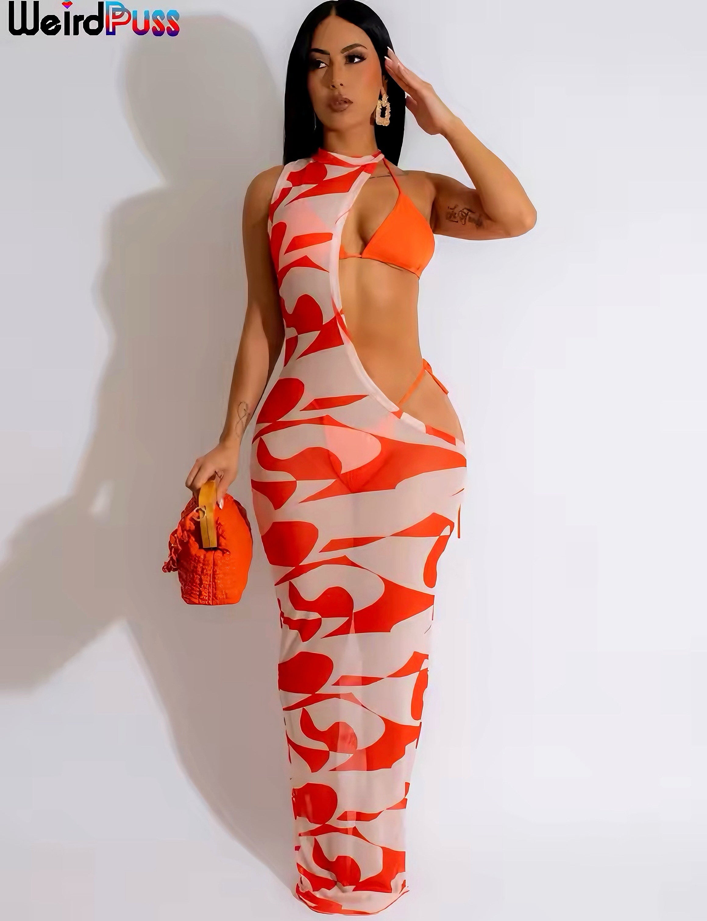 Tropical Cut-Out Maxi Set