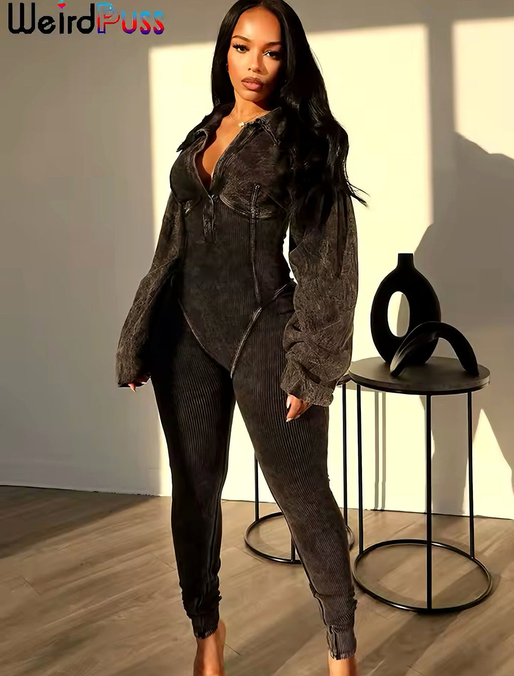 Sleek Collared Jumpsuit