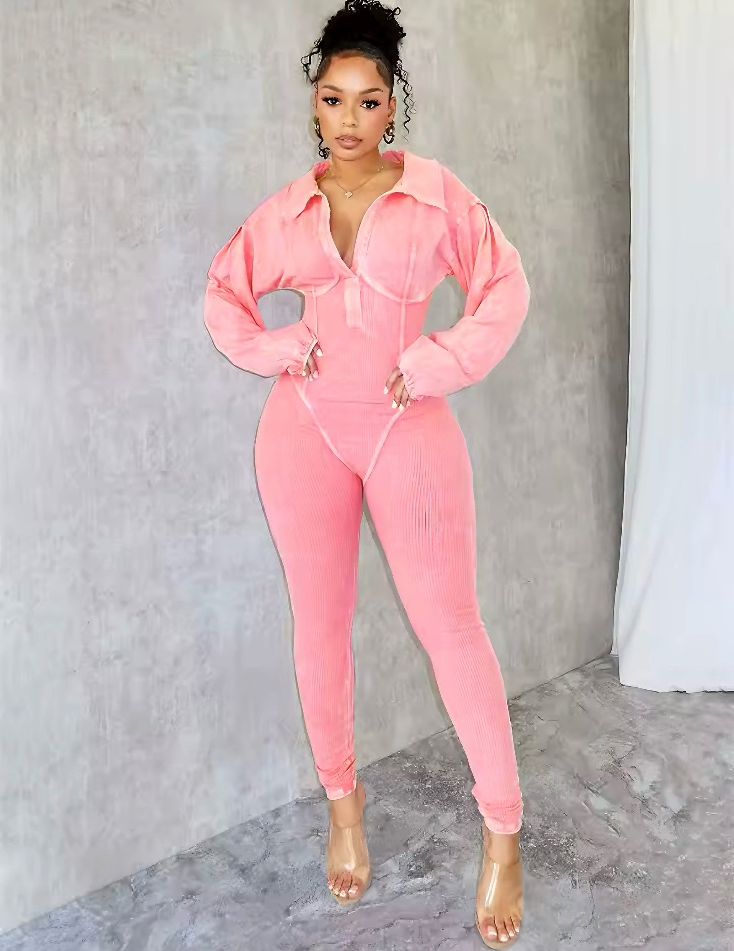 Sleek Collared Jumpsuit