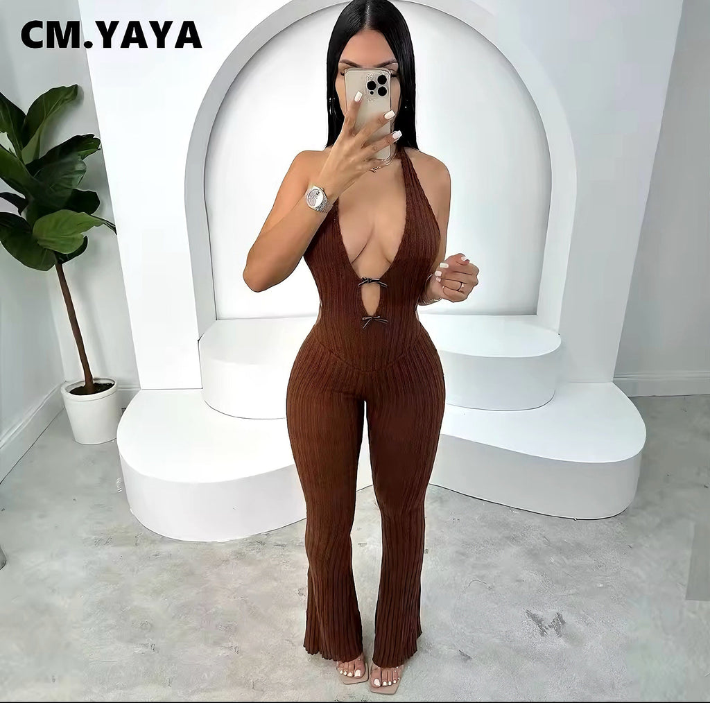 Ribbed Halter Jumpsuit