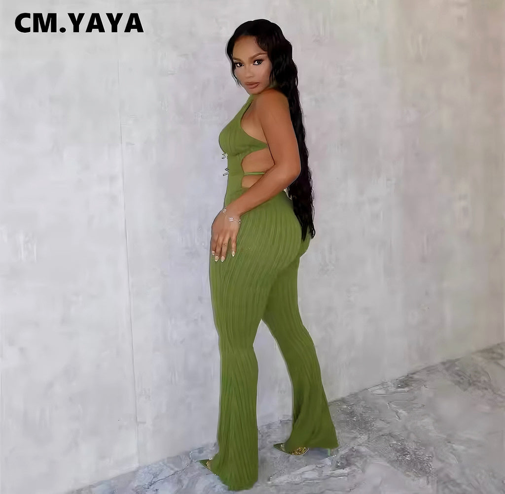 Ribbed Halter Jumpsuit