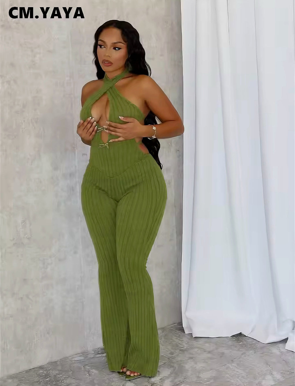 Ribbed Halter Jumpsuit