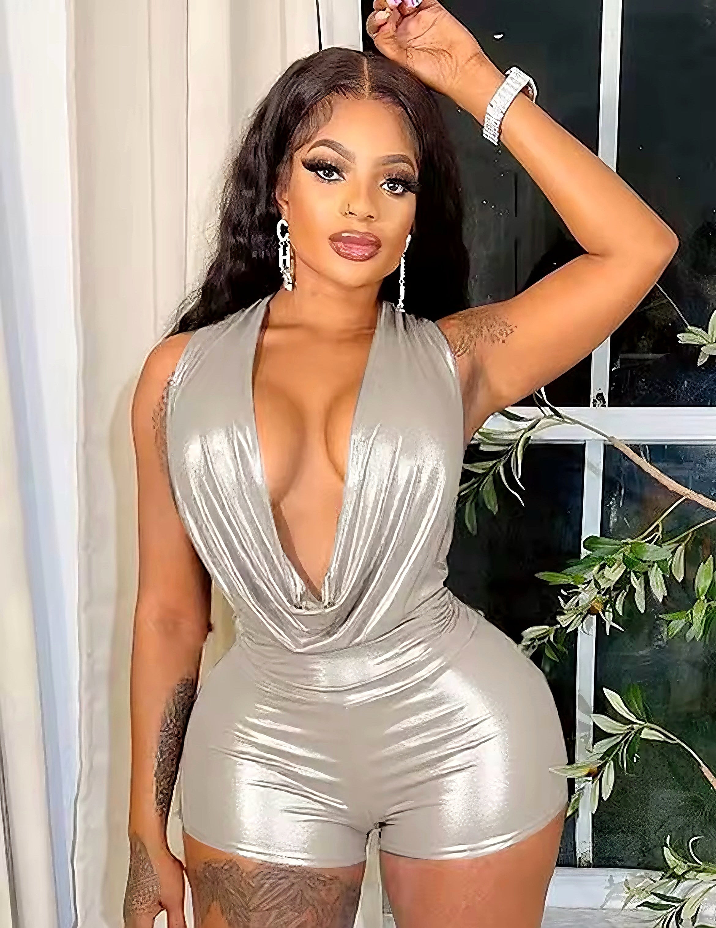 Sleek Cowl Neck Romper