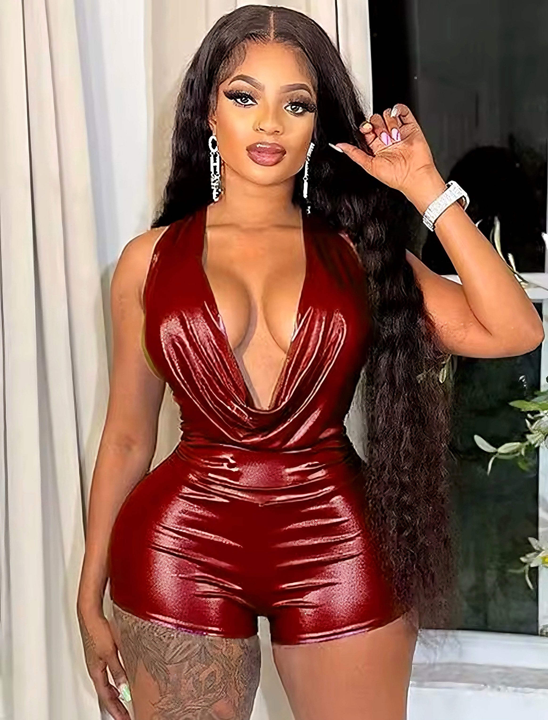 Sleek Cowl Neck Romper