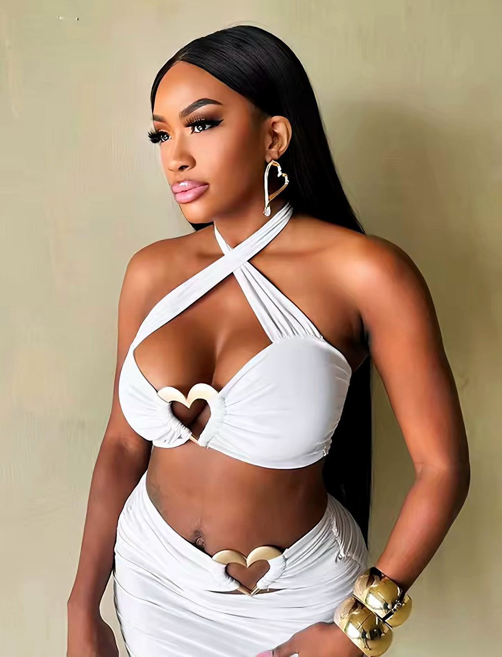 Heart Detail Bodycon Co-Set