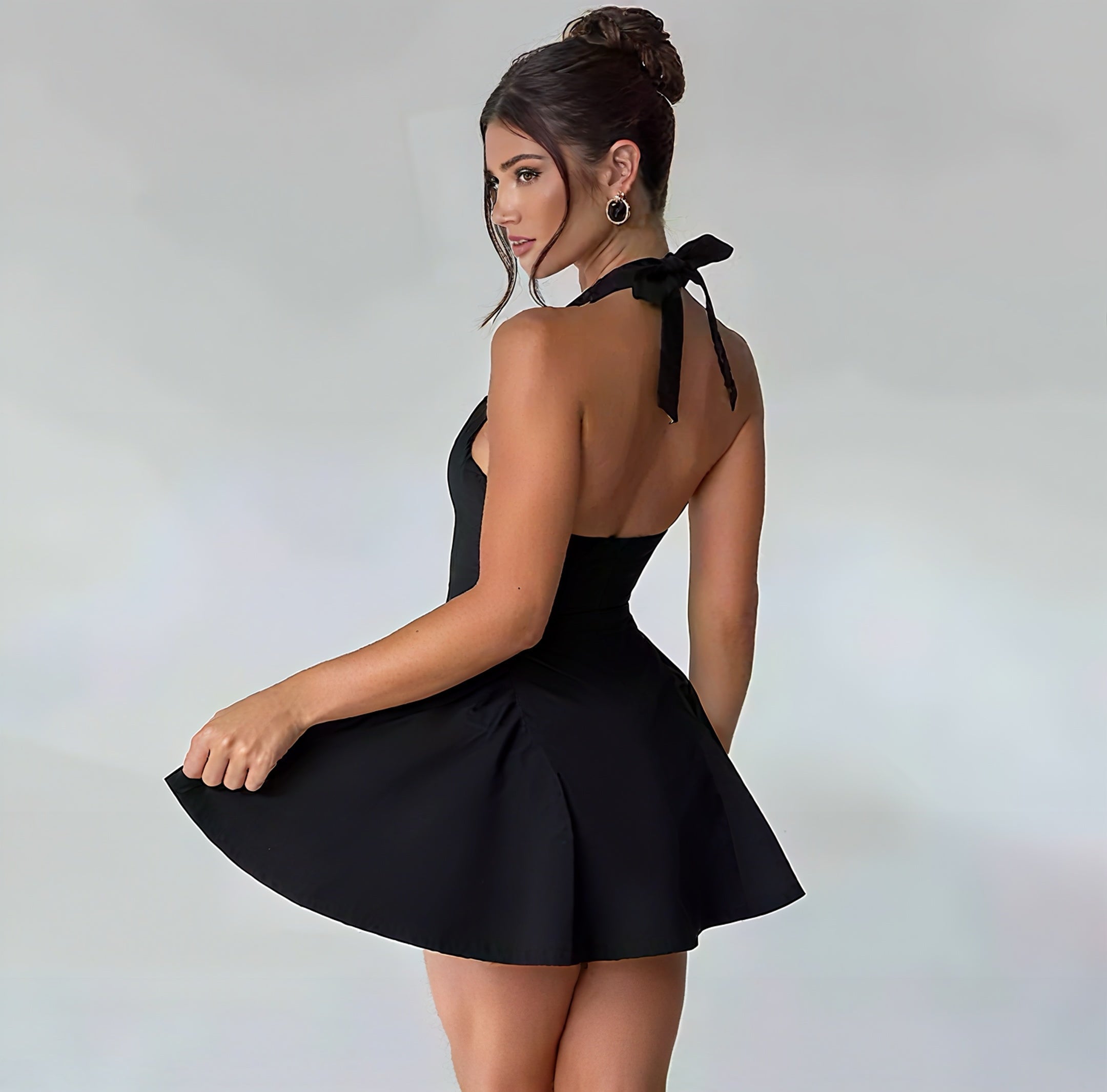 Halter Flared Cut Dress